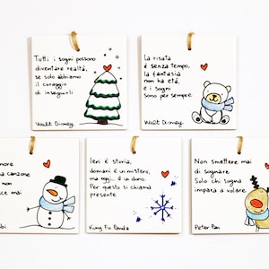 Bomboniere battesimo bimbo bimba natale comunione cresima frasi illustrazione animali personalizzate ceramica mattonella piastrella