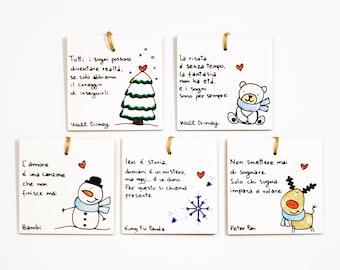 Baptism favors first communion confirmation phrases illustration animals personalized ceramic tile original tile