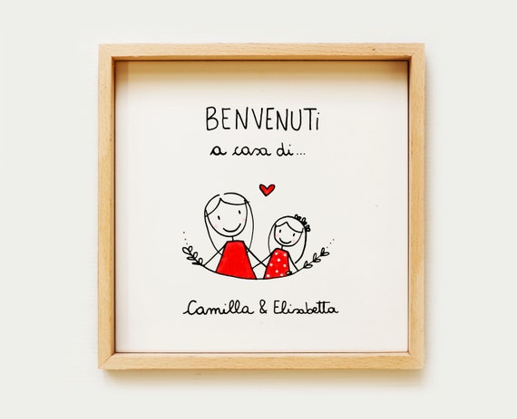 Mattonella personalizzata con cornice in legno