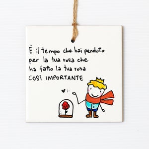 Bomboniere battesimo piccolo principe comunione cresima frasi illustrazione animali personalizzate ceramica mattonella piastrella originali