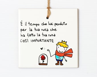 Baptism favors first communion confirmation phrases illustration animals personalized ceramic tile original tile