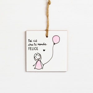 Bomboniere battesimo palloncino bimba comunione cresima frasi illustrazione animali personalizzate ceramica mattonella piastrella originali