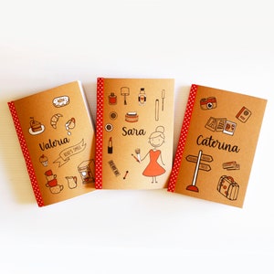 Personalized notebook notebook, gift idea for friend, teacher, mother, kraft notebook