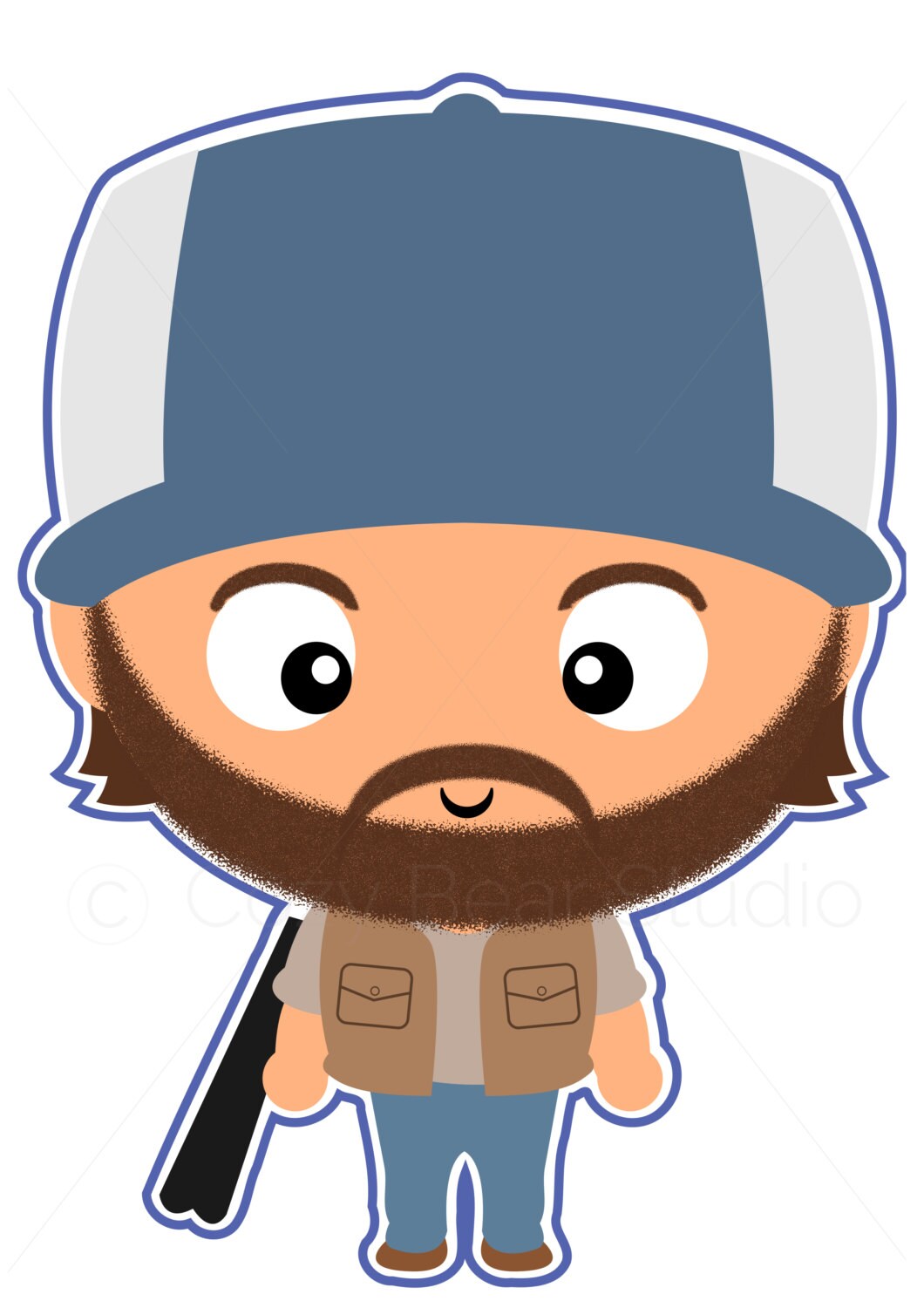 Adorable Pop Art Icon Bobby Singer Jim Beaver Clipart CW Series
