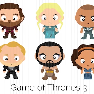 Söta Game of Thrones-karaktärer Clipart direktnedladdning PNG