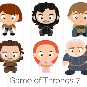 Söta Game of Thrones-karaktärer Clipart direktnedladdning PNG
