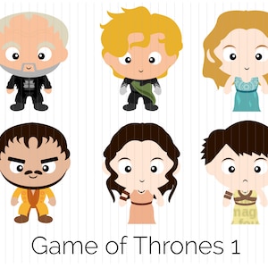Söta Game of Thrones-karaktärer Clipart direktnedladdning PNG
