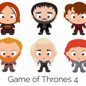Söta Game of Thrones-karaktärer Clipart direktnedladdning PNG