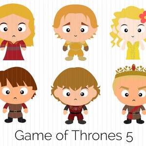 Söta Game of Thrones-karaktärer Clipart direktnedladdning PNG