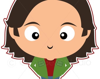 Supernatural Clipart - Sam Winchester - Cute Funko Pop, Jared Padalecki, Instant Download, Invitation, Clipart, Birthday, Printable, Avatar