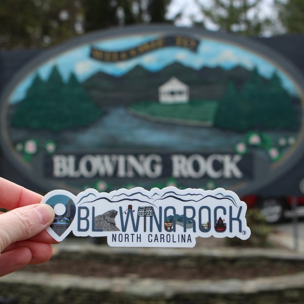 Blowing Rock, North Carolina Location Sticker | Mountain Town Location Sticker | North Carolina Art