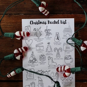 Weihnachts-Bucket List Postkarte | Urlaub Bucket List Postkarte | Planer Bucket List | Journal Bucket List