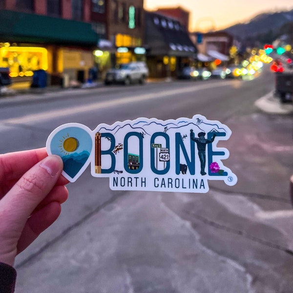 Boone, Noord-Carolina locatiesticker | Laptopsticker uit North Carolina