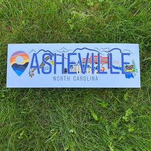 Asheville Location Art Print | Illustrated North Carolina Home Decor
