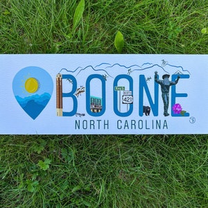 Boone Location Art Print | Illustrated North Carolina Home Decor