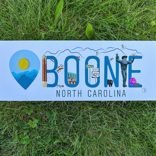 Boone Location Art Print | Illustrated North Carolina Home Decor