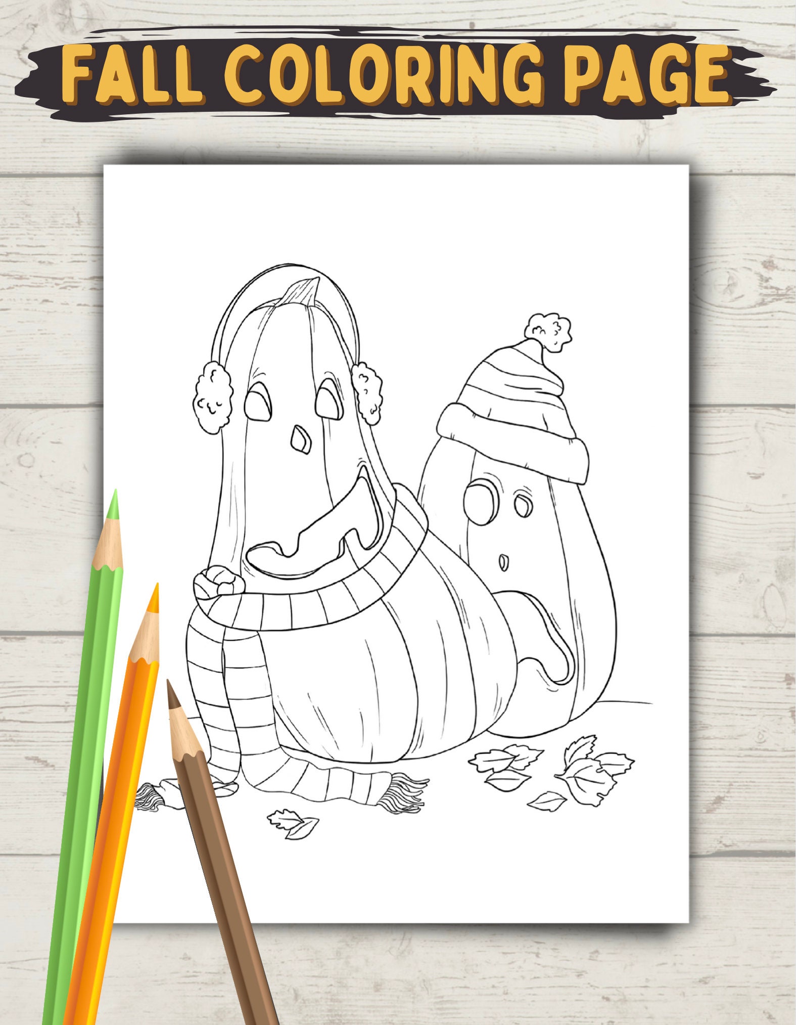 Cute Jack-o-lantern Coloring Page, Digital Download, Halloween Pumpkin