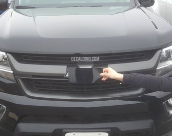 Truck Emblem Wrap - Fits Chevy Badge Black White Carbon Fiber