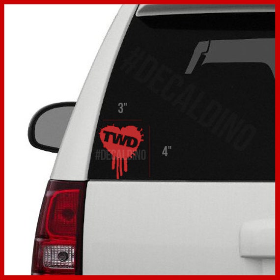 I Love Zombies Vinyl Decal Funny Walking Dead Bloody Heart Bite Bumper Sticker 