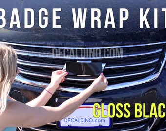 BLACK Car Emblem Wrap - Fits Chevy Badge