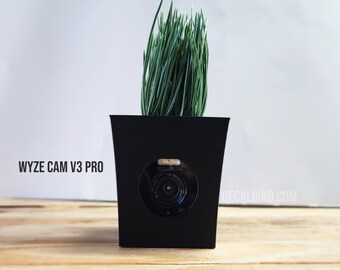 Plant Vase Disguise Case For Wyze Pan Cam V1 & V2 - Decorative Indoor Cover, Black