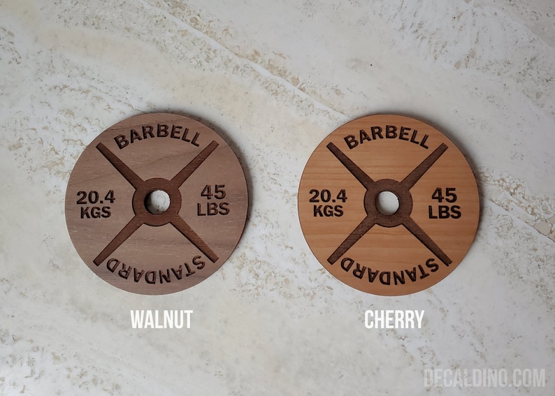 Weight Plate Coaster Set Wooden Handmade Gym Fitness Workout Drink Gift image 4