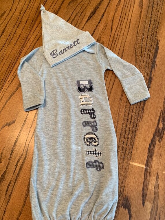 infant gown and hat set