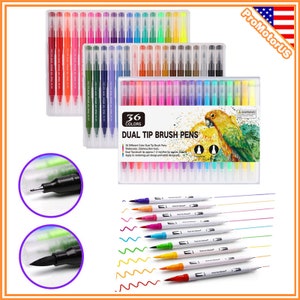 Dual Tips Brush Fine Point Watercolor Assorted  Colors Sketch Twin Marker Pens Painting Permanent for Adult Kids
