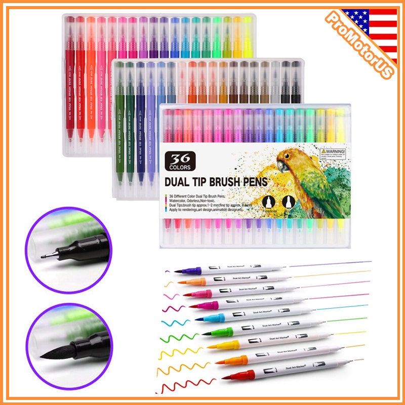 100 Colored Markers Adult Coloring Book, Drawing Markers Pens 4.7mm Chisel  & 4.1mm Bullet Twin Tips 100 Unique Colors 