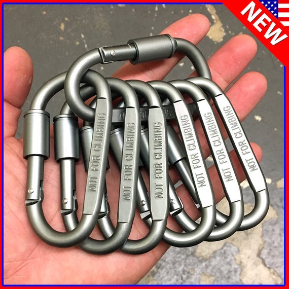 Bulk Lot Ideal Silver Chrome Aluminum Carabiner D-ring Keychain Clip Hook  Buckle Outdoor 