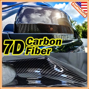 7D Carbon Fiber Premium Epoxy High Gloss Black Vinyl Automotive Wrap Film DIY Easy to Install No Mess Bubble Free Air Release