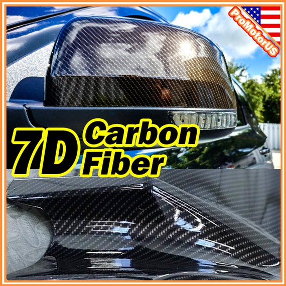 7D Carbon Fiber Premium Epoxy High Gloss Black Vinyl Automotive