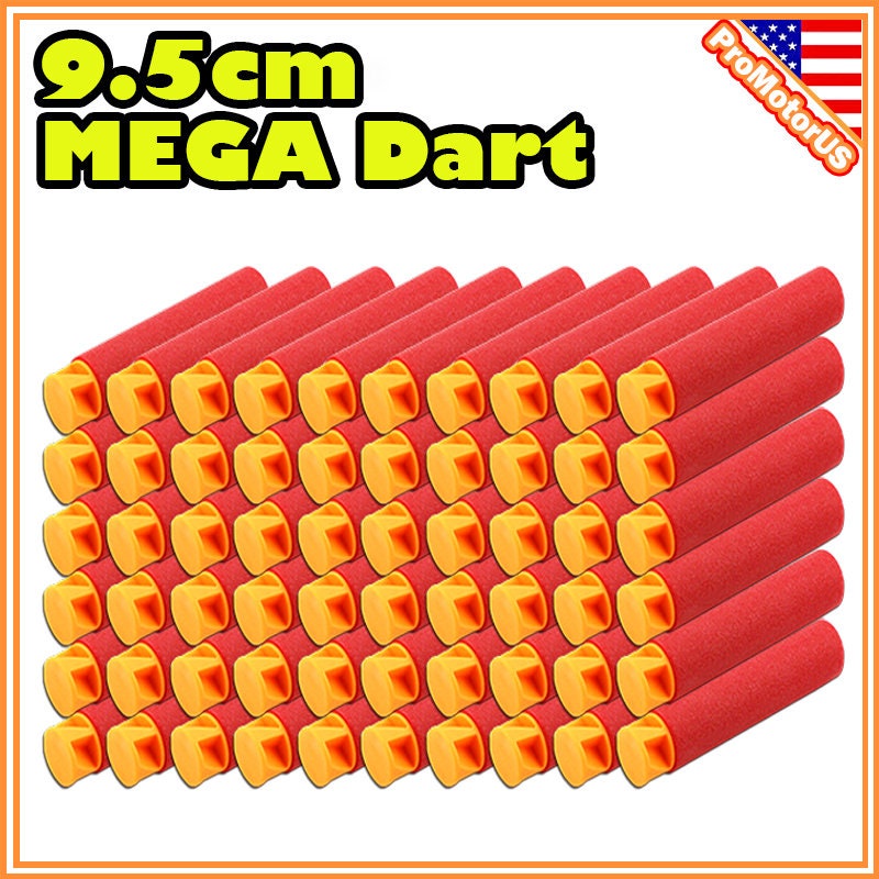 30Pcs Mega for Nerf 9.5cm Red Sniper Rifle Darts Bullets Mega Foam Refill  Darts Big Hole Head Bullets for N-Strike Mega Series