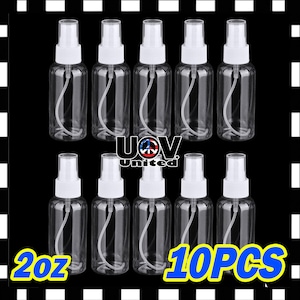 2 oz. (60 ML) Clear Boston Round Plastic Spray Bottle with Fine Mist Sprayer Travel Perfumes Refill PET Mist Pump Reuse