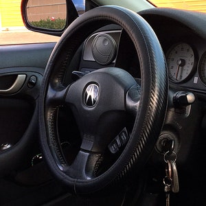 European JDM Luxury Premium Fur Leather 3D 4D 5D Carbon Fiber Style  Cover Steering Wheel Slip-On Cover Protector DIY Hand Made in USA