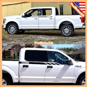 Adhesivo de vinilo mate negro y gris para puerta de camioneta Ford 2021 F150, para debajo de la ventana y para carreras