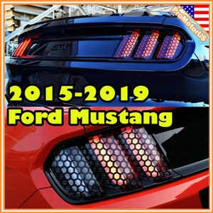 For 2015 2016 2017 2018 2019 2020 Mustang Rear Taillight Tail light Lamp Honeycomb Stickers Decals Vinyl Overlay 6PC