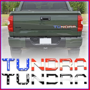 USA Flag Chrome Tailgate Insert Letters 3D Raised Trunk nameplate Emblem Decal Fits 2014 2015 2016 2017 2018 2019 2020 2021 Toyota TUNDRA