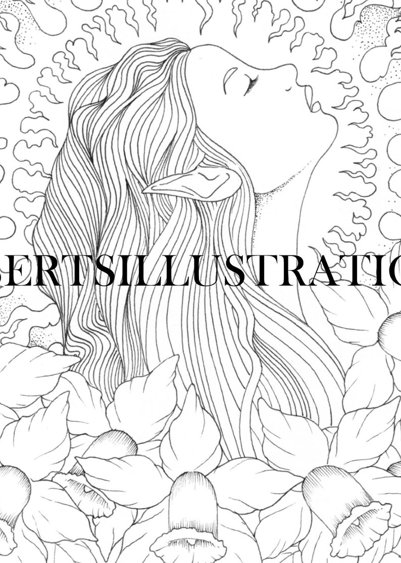Fairy Kleurplaat Pagina Fantasy Kleurplaat Instant Download Etsy