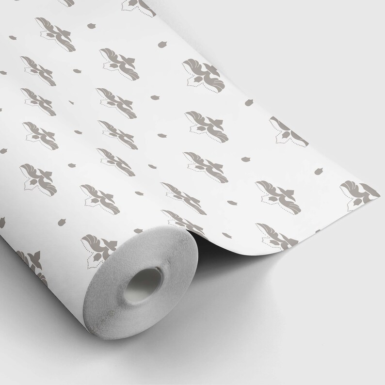 Peel and Stick Temporary Wallpaper Seamless Floral Leaves Damask Peel and Stick Wallpaper Removable Wall Sticker