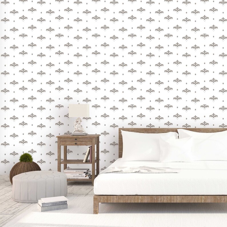 Peel and Stick Temporary Wallpaper Seamless Floral Leaves Damask Peel and Stick Wallpaper Removable Wall Sticker