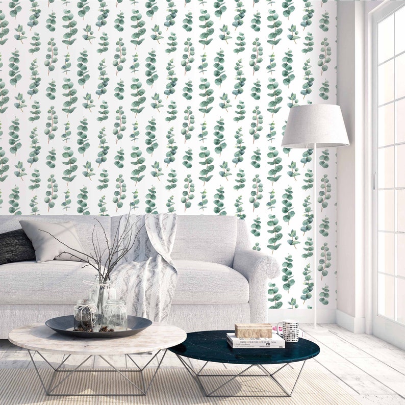 Eucalyptus Leaves Peel and Stick Removable Wallpaper 348 Etsy