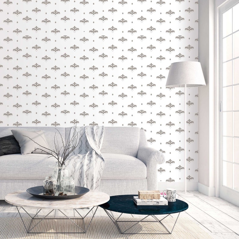 Peel and Stick Temporary Wallpaper Seamless Floral Leaves Damask Peel and Stick Wallpaper Removable Wall Sticker