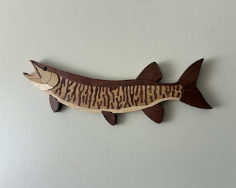 Fish tiger muskie Intarsia
