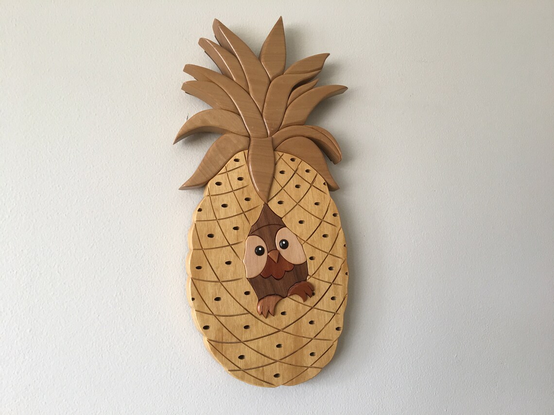 Pineapple/owl Intarsia Etsy