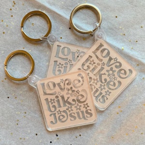 Religious Keychain, Clear Acrylic Keychain, Faith Keychain, Bible Verse Keychain, Religious Gift for Girl, Christian Keychain