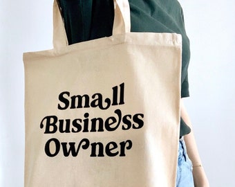 Small Business Owner, Small Business Tote Bag, Canvas Bag for Women, Small Business Canvas Bag, Retro Canvas Bag, Small Biz Tote Bag