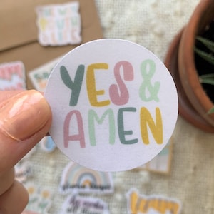 Yes and Amen, Yes & Amen, Christian Vinyl Sticker, Faith Sticker, All your promises are yes and amen, Christian Sticker Pack