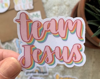 Team Jesus Sticker, Colorful Sticker, Christian Sticker Pack, Faith Sticker Bundle, Handmade Sticker