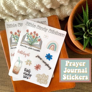 Prayer Journal Stickers, Bible Study Stickers, Bible Journaling Sticker, Christian Sticker Sheet, 10 Faith Stickers, Christian Sticker Pack